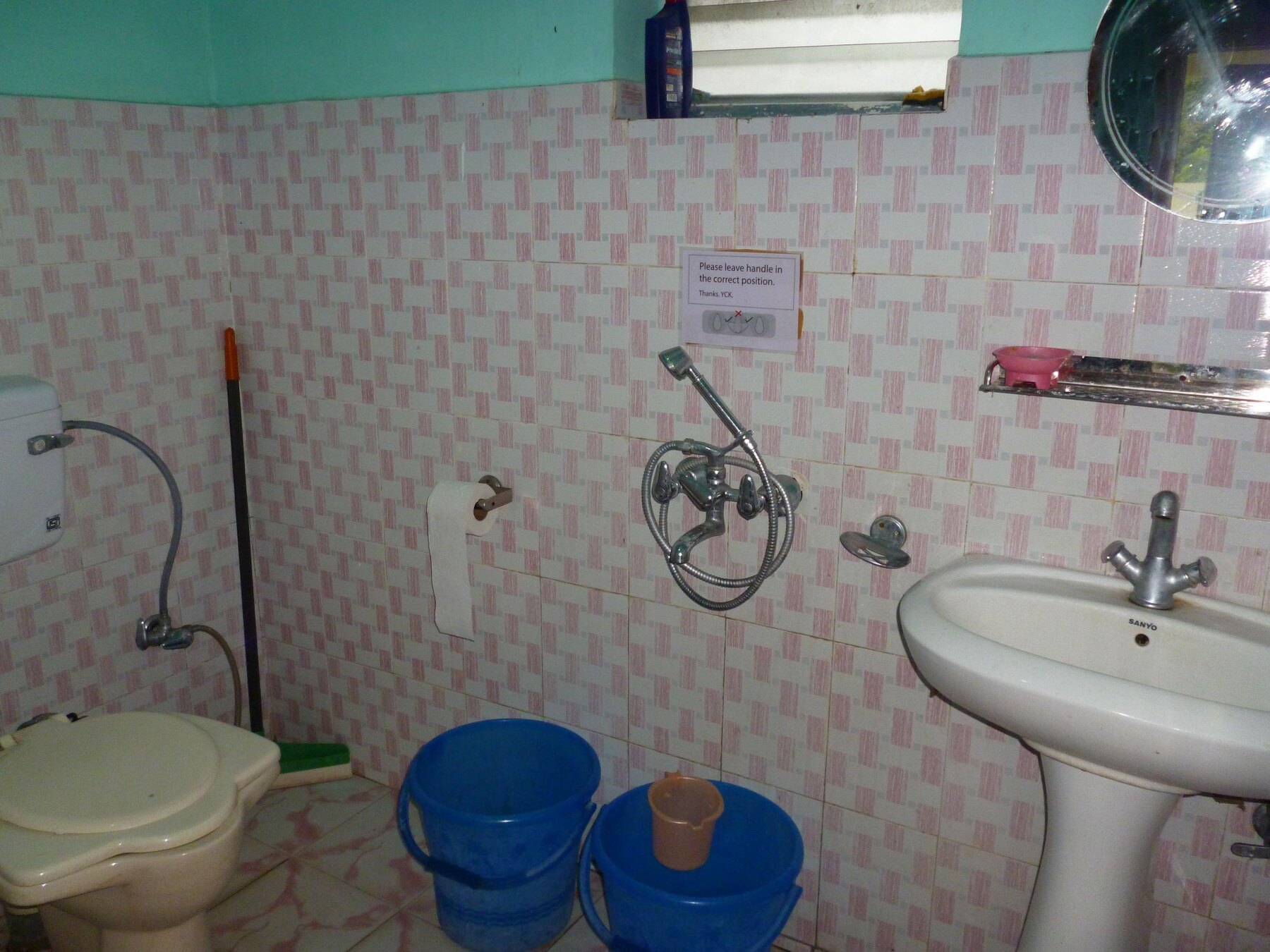 Private bathroom facilities for residential guests at the centre